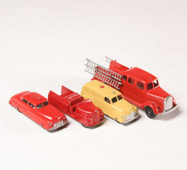 Appraisal: Tootsie Toy emergency lot fire truck ladder truck fire chief's