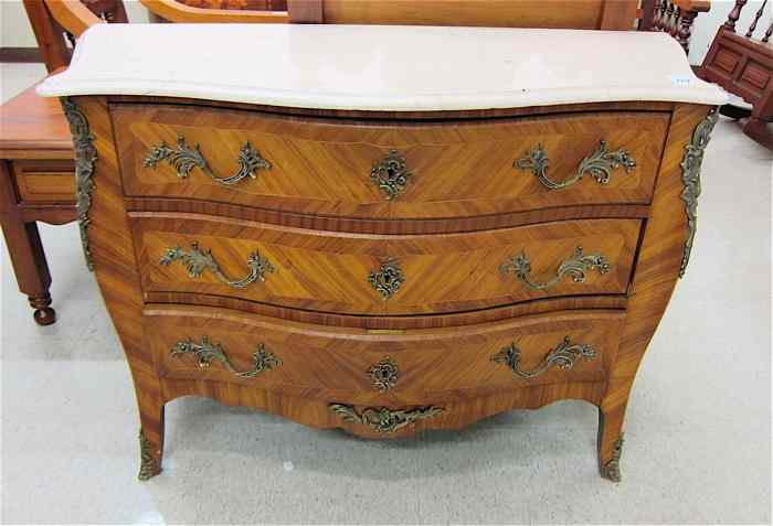 Appraisal: LOUIS XV STYLE CHEST OF DRAWERS having three drawers ormolu