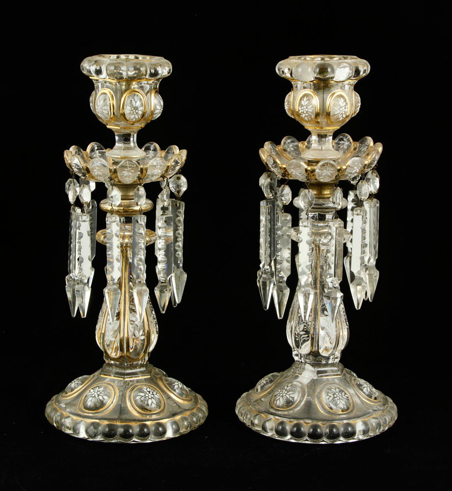 Appraisal: - Pr Late th Early th C Bohemian Lusters Pair