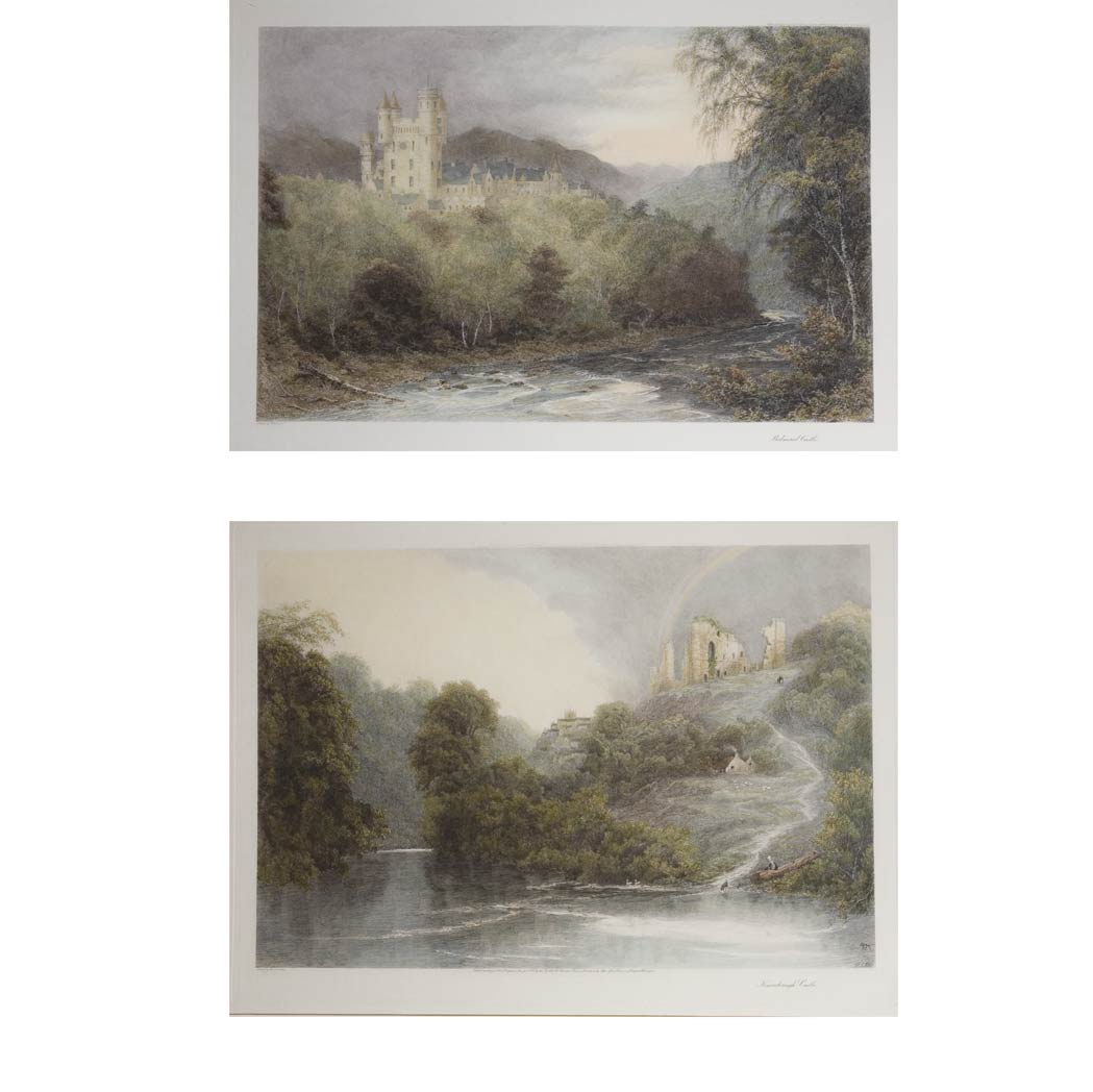 Appraisal: David Law BALMORAL CASTLE KNARSBOROUGH CASTLE Two hand-colored etchings Each