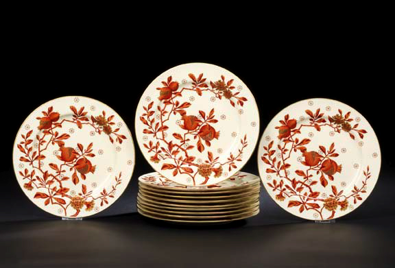 Appraisal: Fine Set of Twelve Minton Porcelain Pomegranate Dinner Plates in