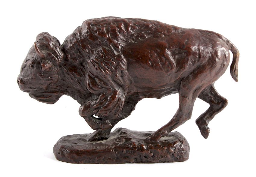 Appraisal: Original J K Ralston Buffalo Bronze Sculpture This is an