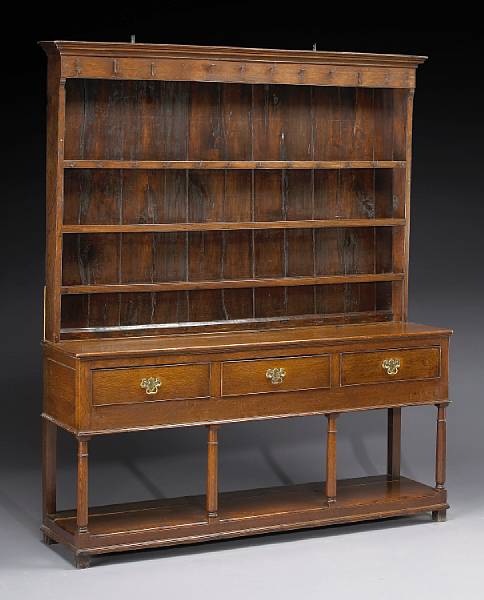 Appraisal: A George III oak high dresser last quarter th century