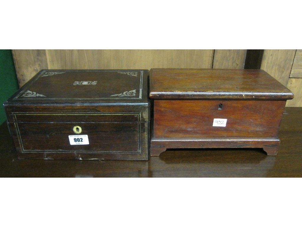 Appraisal: Lot comprising jewellery box and a miniature blanket box