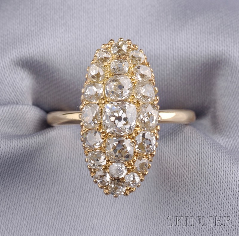 Appraisal: Antique kt Gold and Diamond Ring set with old mine-cut