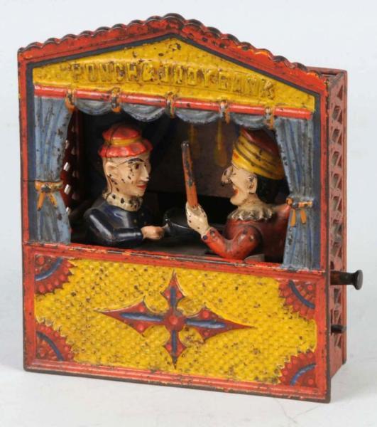 Appraisal: Cast Iron Punch Judy Mechanical Bank Description Manufactured by Shepard