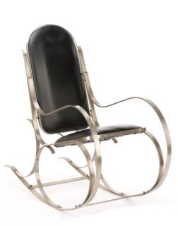 Appraisal: Thonet Style Chromed Steel Vinyl Rocking Chair Style of Thonet