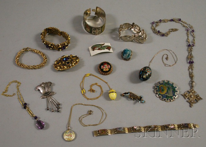 Appraisal: Small Group of Silver and Costume Jewelry including a vintage