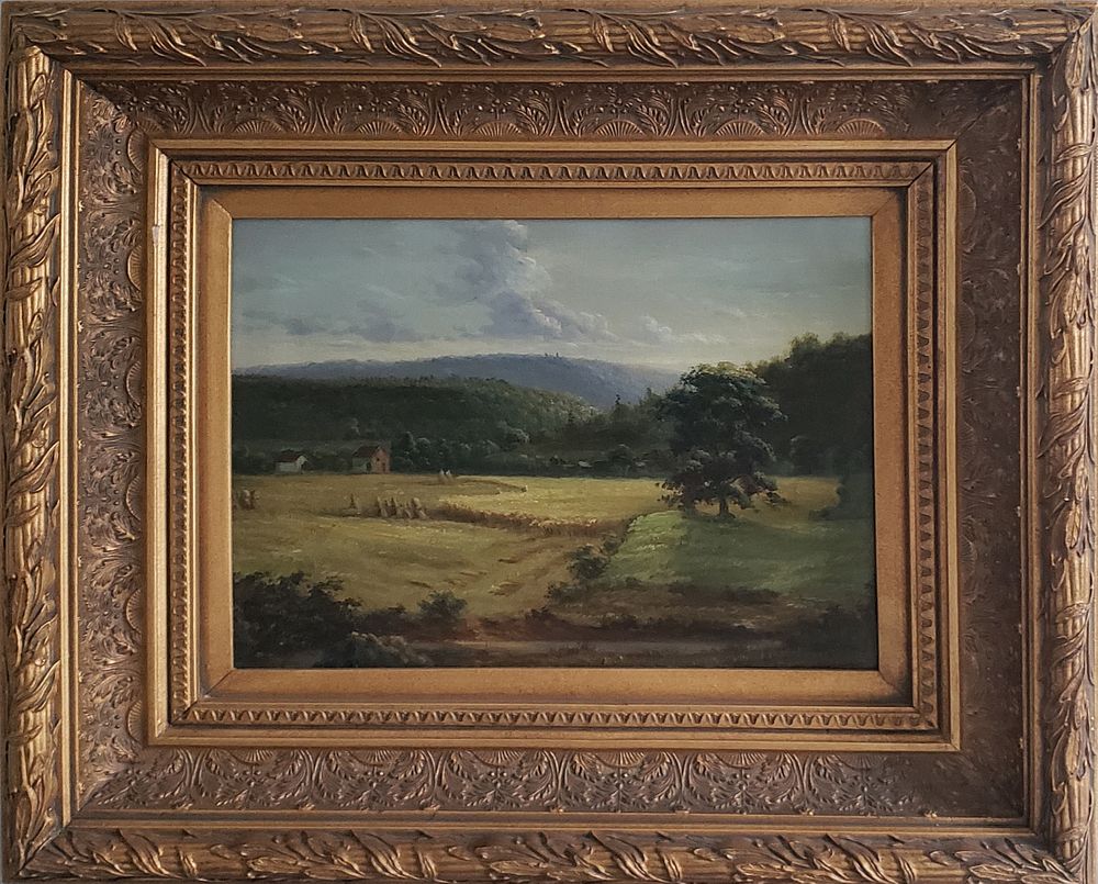 Appraisal: Vintage Oil on Canvas Pastoral Landscape Vintage Oil on Canvas