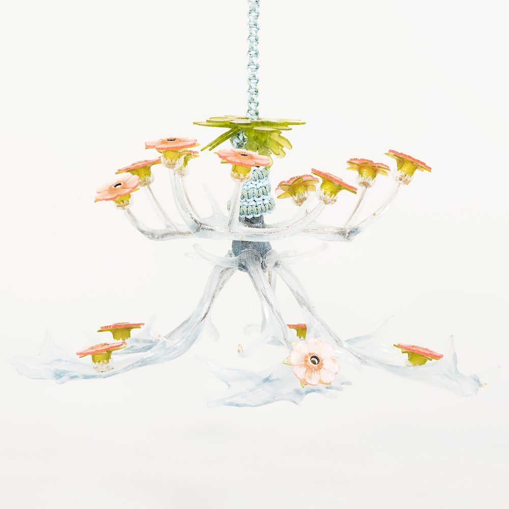 Appraisal: Virgil Marti b Chandelier Mixed media with epoxy resin fourteen