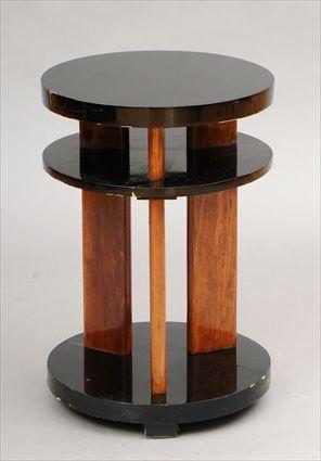 Appraisal: Art Deco-Style Two-Tier Side Table in in diam