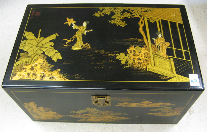 Appraisal: CHINESE BLANKET CHEST of rectangular form with lift top the