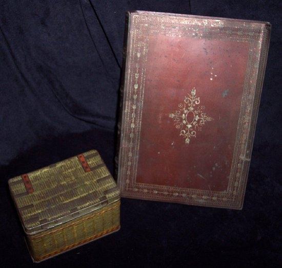 Appraisal: A tin in the form of a leather bound book