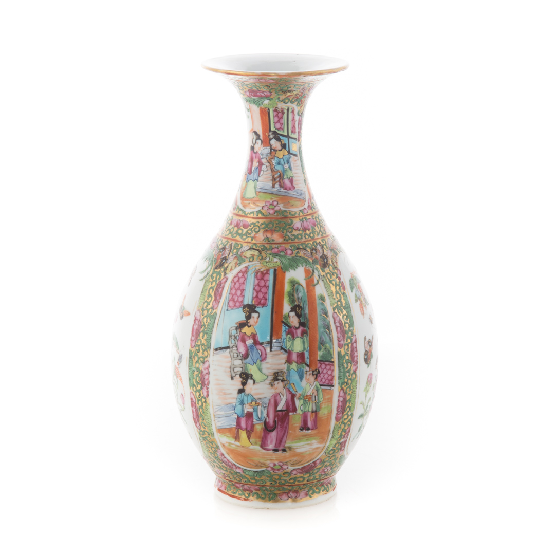 Appraisal: French porcelain vase decorated in Canton mid- th century French