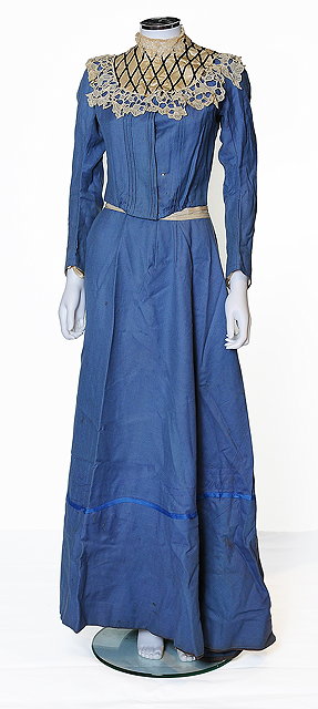 Appraisal: A light blue Victorian two piece ladies outfit comprising of