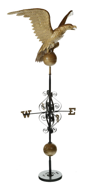 Appraisal: WEATHERVANE American early th century copper Large spread wing eagle