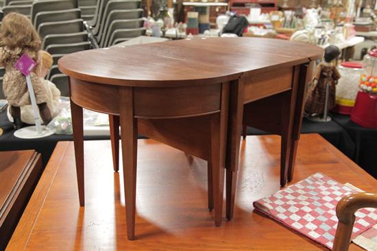 Appraisal: CHILD'S SIZE BANQUET TABLE Walnut consisting of a center drop