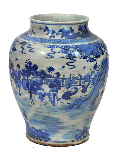 Appraisal: A CHINESE PORCELAIN BLUE AND WHITE VASE of baluster form