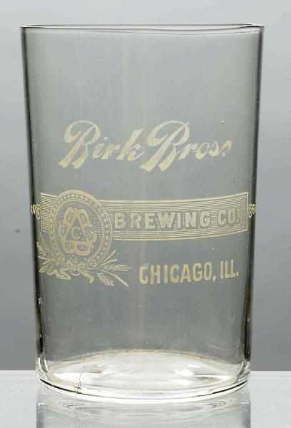 Appraisal: Birk Bros Brewing Co Acid-Etched Beer Glass Light wear to