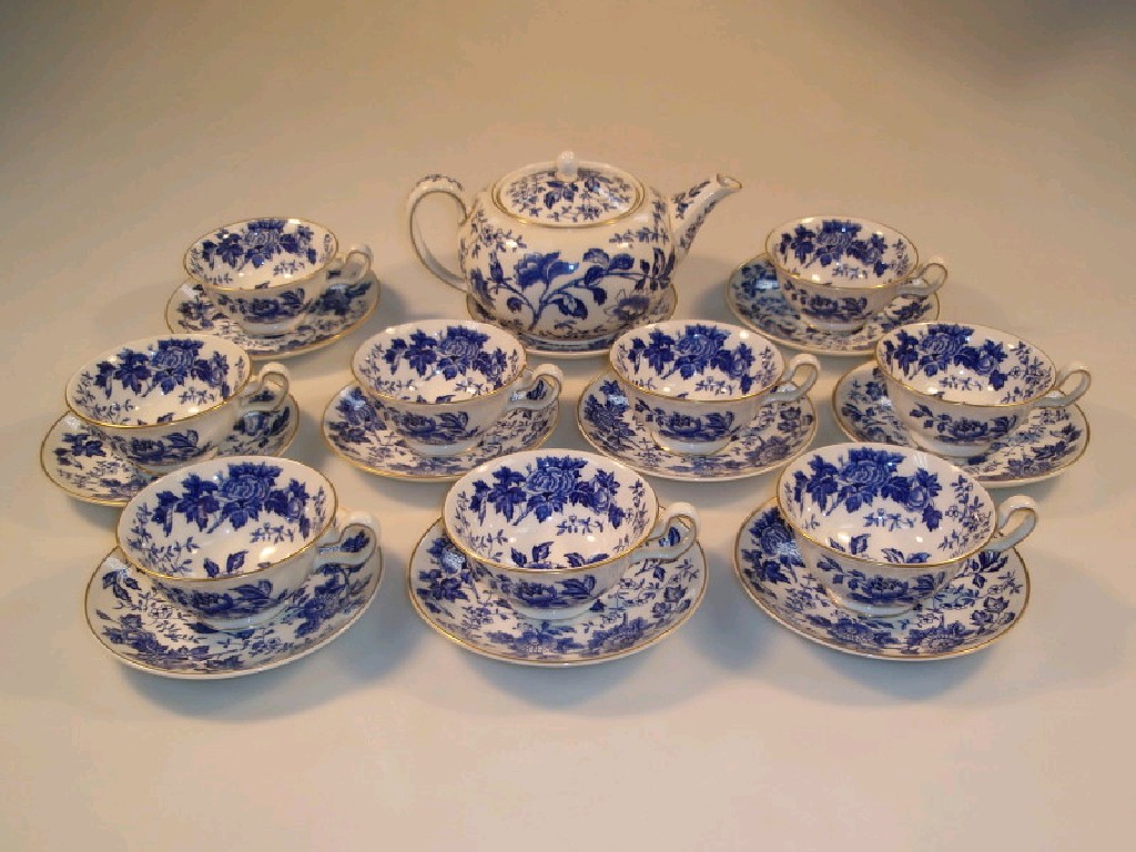 Appraisal: A Wedgwood part tea service printed in underglaze blue with