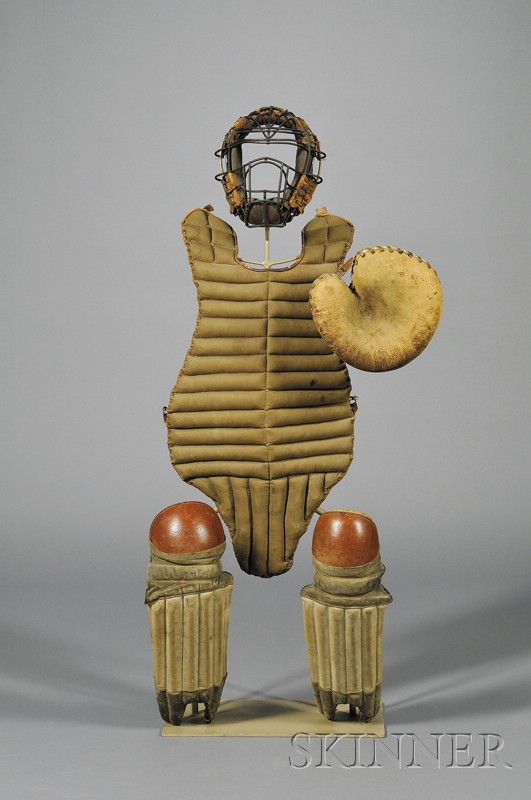 Appraisal: Baseball Catcher's Equipment American th century a leather and metal