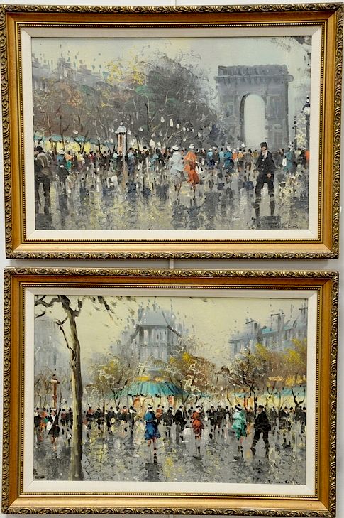 Appraisal: Pair of paintings After Edouard Leon Cortes - oil on