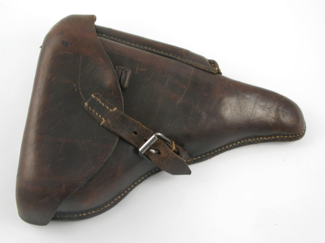 Appraisal: GERMAN WORLD WAR TWO P HARD SHELL HOLSTER brown leather