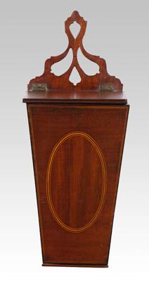 Appraisal: Inlaid mahogany wall box probably English late th early th