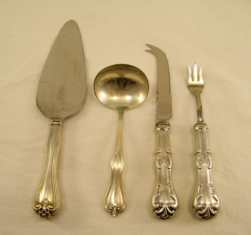 Appraisal: Sterling Serving Lot Includes One set with matching cheese knife