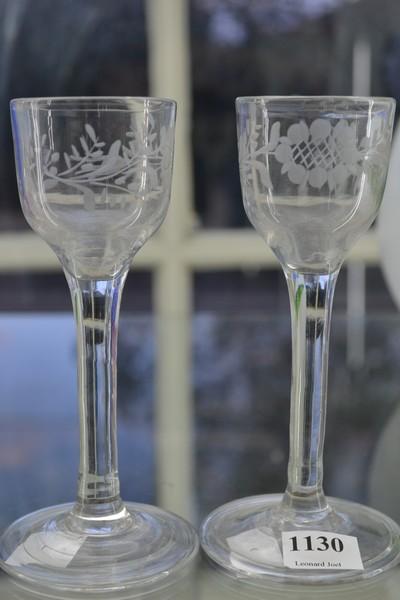 Appraisal: TWO GEORGIAN CORDIAL GLASSES