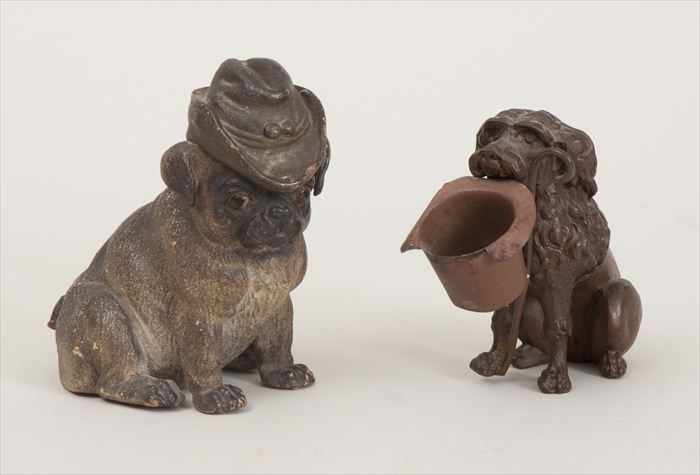 Appraisal: GERMAN TERRACOTTA MODEL OF A PUG AND A CAST METAL