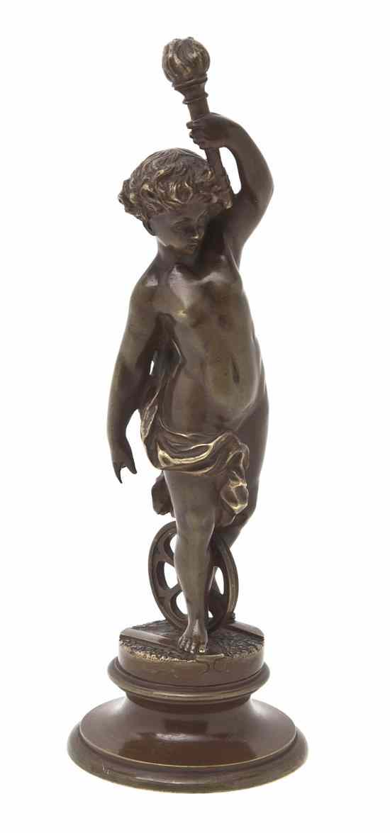 Appraisal: A French Bronze Figure Eugene Barillot depicting a standing draped