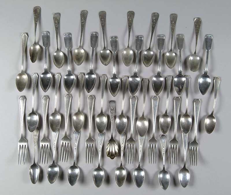 Appraisal: LOT OF -PIECES OF STERLING KNIVES AND FORKS Lot includes