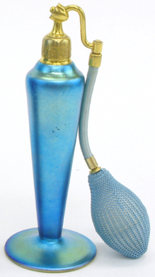 Appraisal: STEUBEN AURENE BLUE ART GLASS PERFUME with original matching atomizer