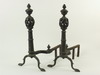 Appraisal: ANDIRONS - Pair of th C cast brass ornate andirons