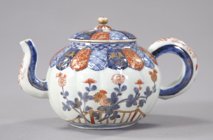 Appraisal: Japanese Edo Arita Imari Ribbed Porcelain Teapot fourth quarter th