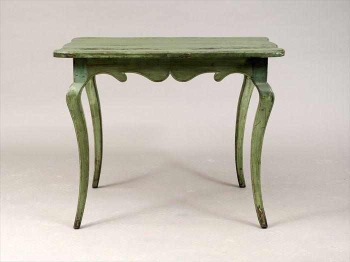 Appraisal: Italian Rococo-Style Green-Painted Table x x in