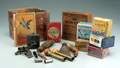 Appraisal: Assorted shotgun shells and equipment box Peters High Velocity ga