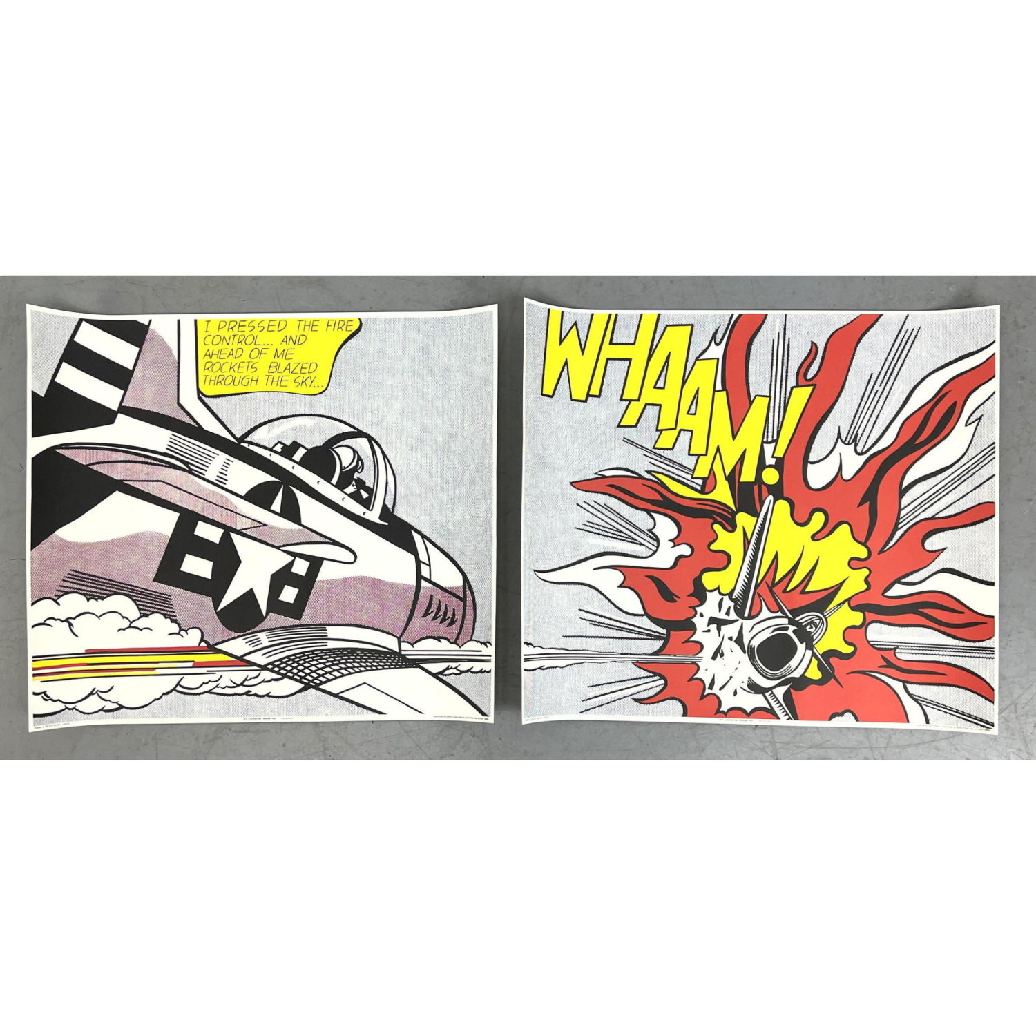 Appraisal: Pr Roy Lichtenstein Two Part Whaam Prints Published by the