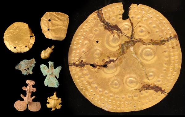 Appraisal: CENTRAL AMERICAN PRE-COLUMBIAN GOLD DISCS AND ORNAMENTSThe collection of articles