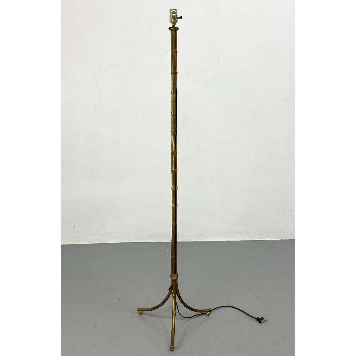 Appraisal: Style of Maison Bagues Faux Bamboo Brass Floor Lamp Bundled