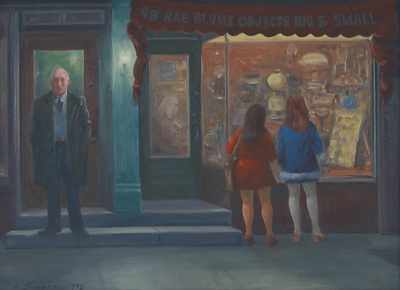 Appraisal: Clyde J Singer American - Little Shop at Night Oil