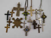 Appraisal: A mixed lot comprising crosses including seven white metal tests