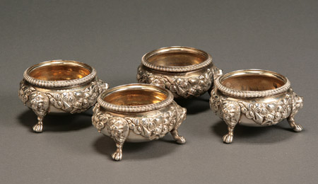 Appraisal: Set of Four William IV Silver Salt Cellars John Harris