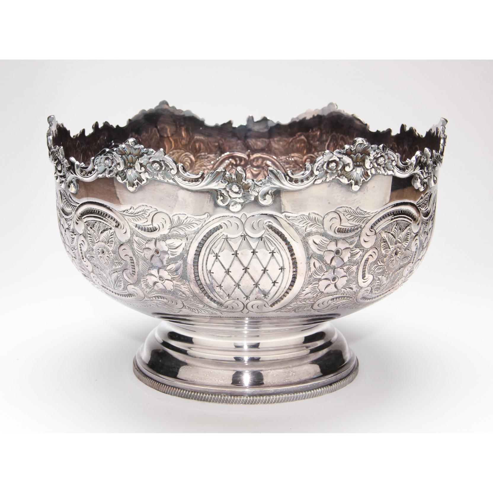 Appraisal: Vintage English Silverplate Punch Bowl by Israel Freeman Son of