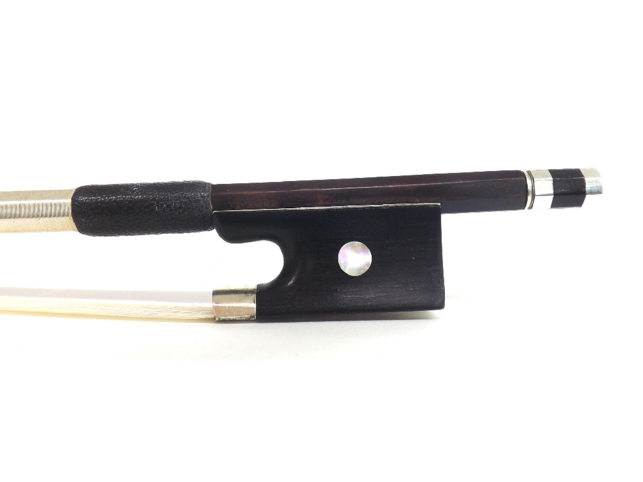 Appraisal: Silver mounted violin bow stamped Colin-Mezin the stick round the