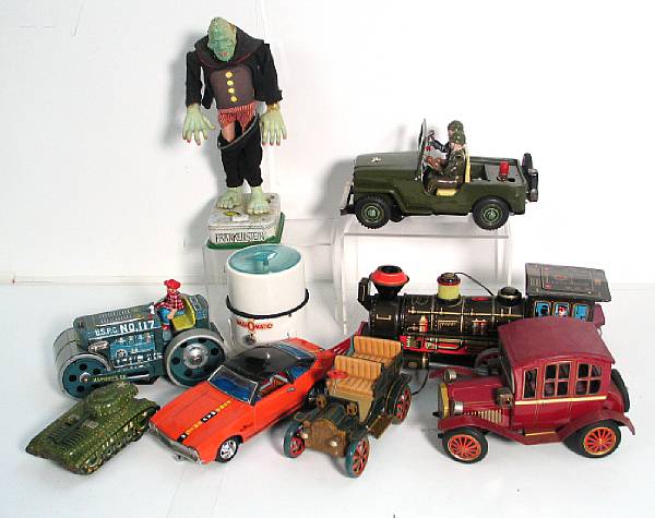 Appraisal: Battery Operated Vehicles An assortment of Japanese cars including a