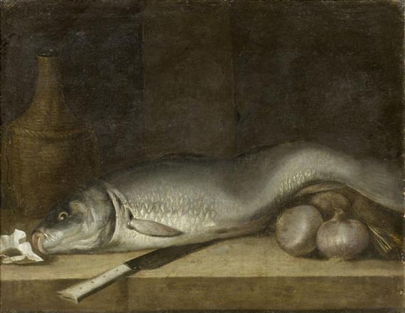 Appraisal: BOUCLE PIETER VAN Antwerp - Paris Still life with carp