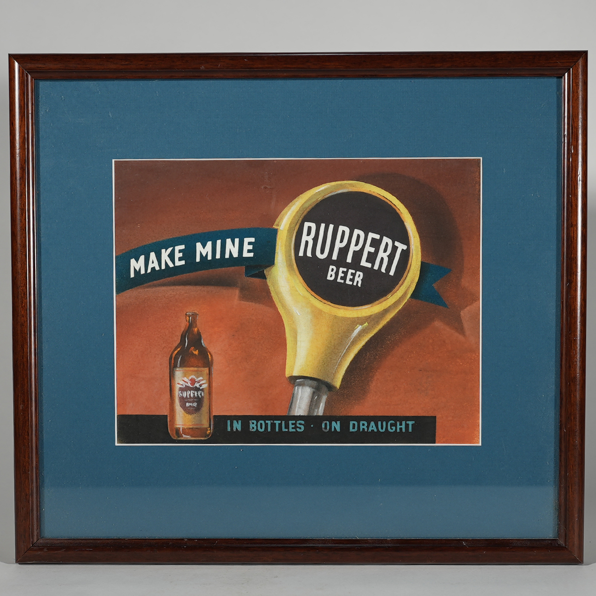 Appraisal: Ruppert Beer In Bottles On Draught Ball Knob Original ArtReference