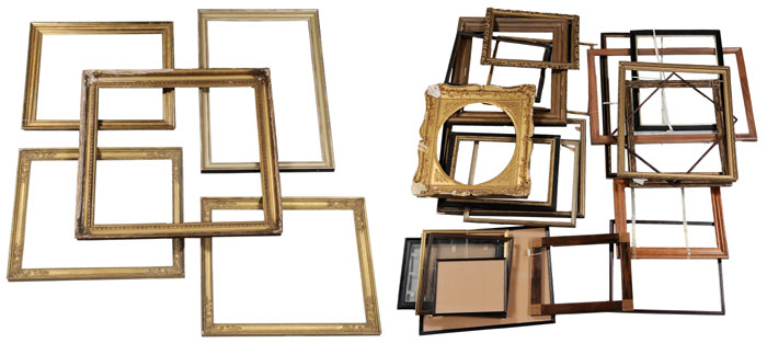 Appraisal: Twenty-Six Frames th- st century gilt wood wood veneer gilt